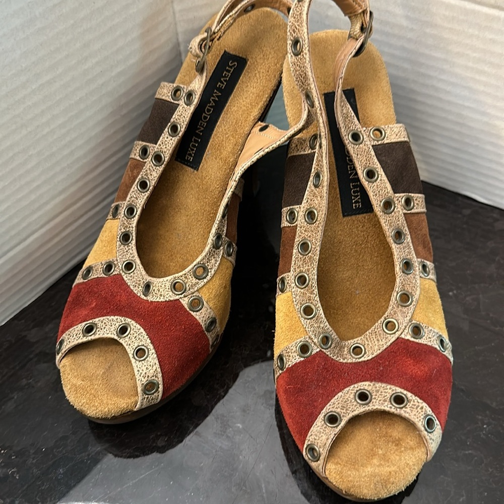Steve Madden Luxe Multicolor, suede and leather heels - Picture 7 of 10